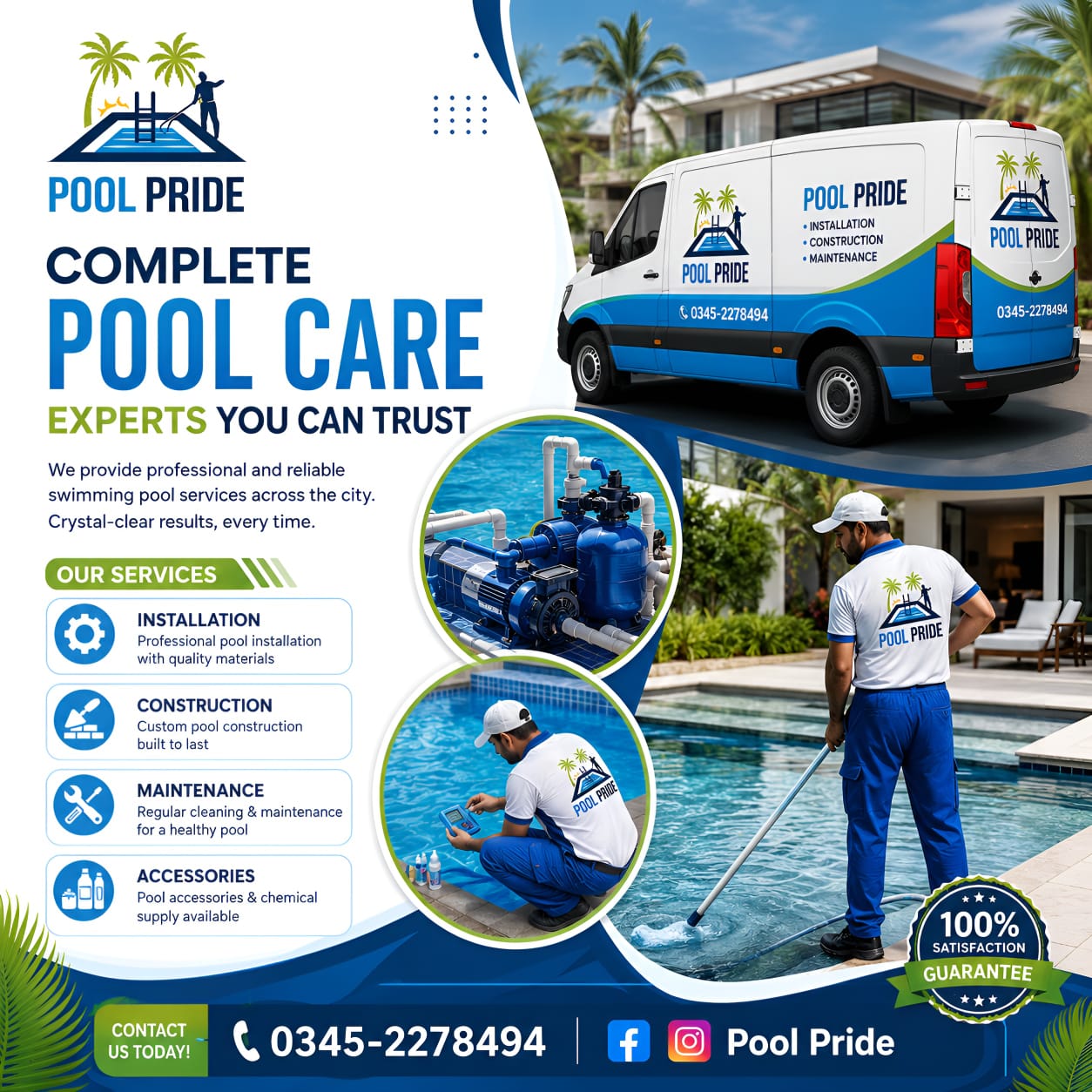 Pool Pride complete pool care service poster