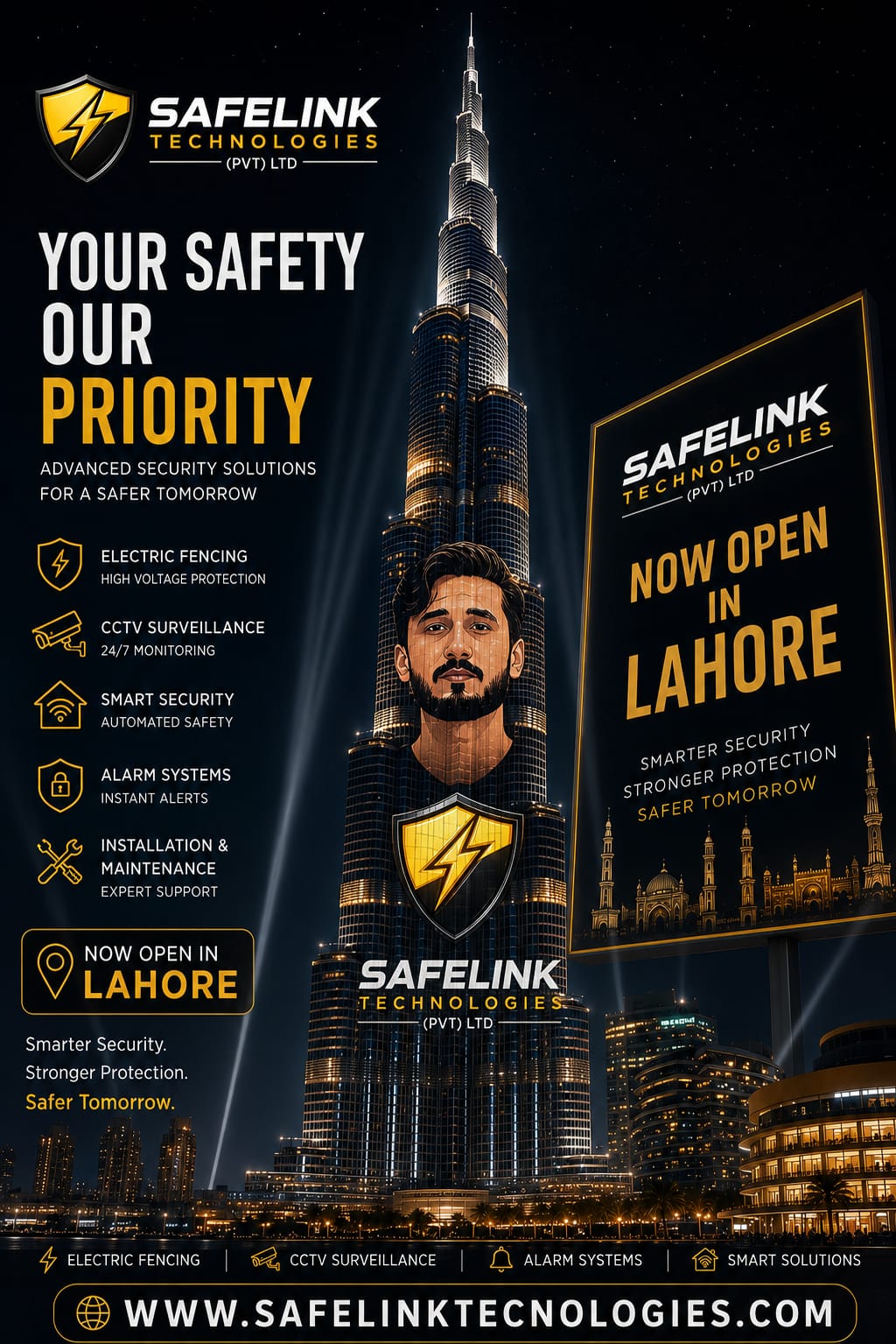 SafeLink Technologies Now Open in Lahore launch poster
